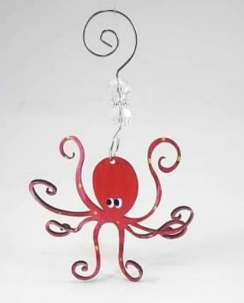 Octopus Ornament  - Hand Painted Steel