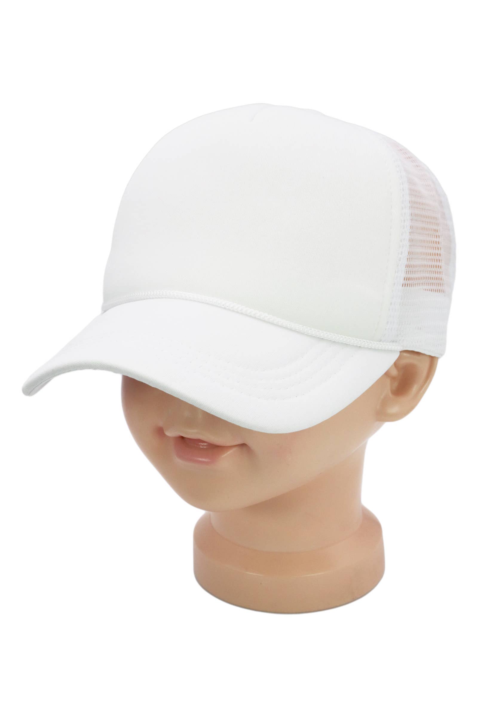 Kids Five Panel Sponge Padded Trucker Hat: BLACK / ONE SIZE