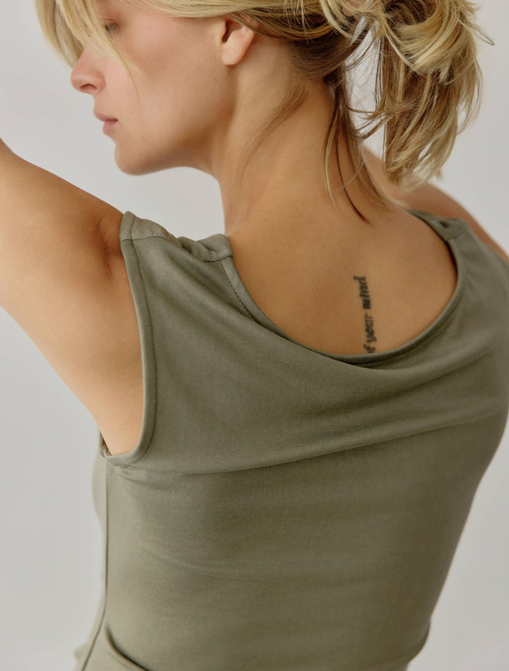 The Ali Top | Cowl Neck Sleeveless Top: BLACK / SMALL