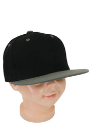 Kids Two Tone Blank Snapback Flat Brim Cap