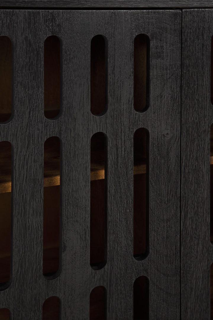 Vallisburg - Black / Natural - Accent Cabinet