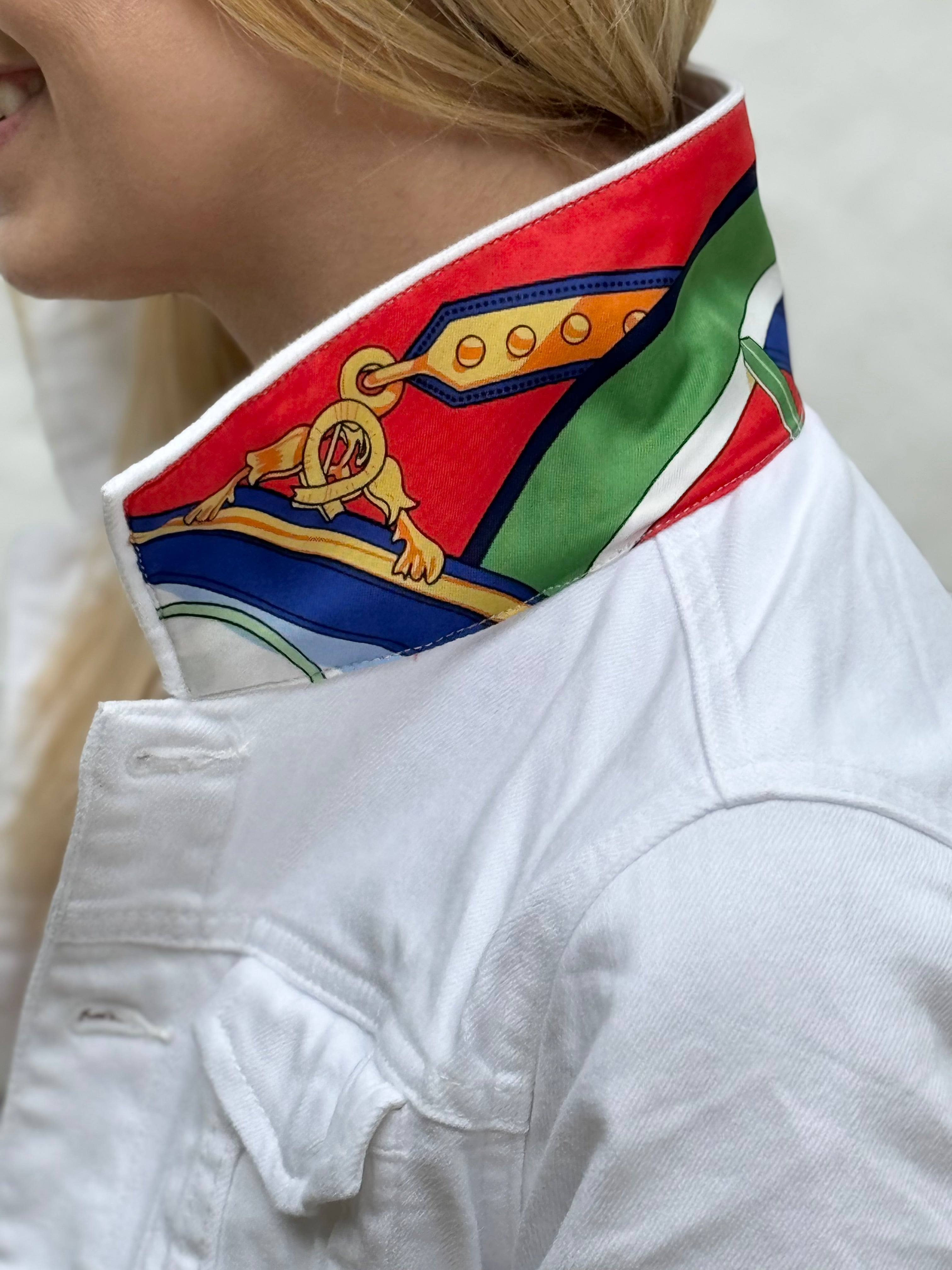 The White Denim Jacket / Love Red