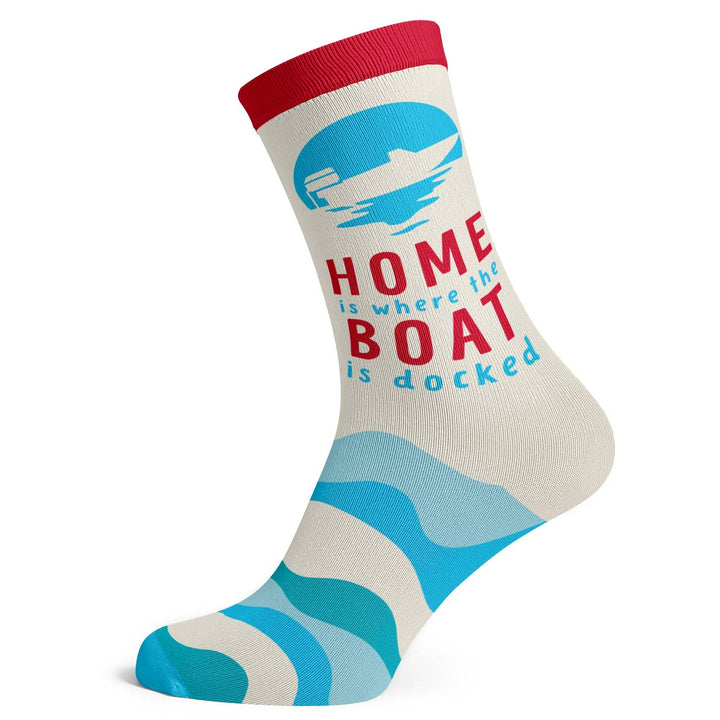 Home Is Where The Boat Is Docked Socks: Big Shoe