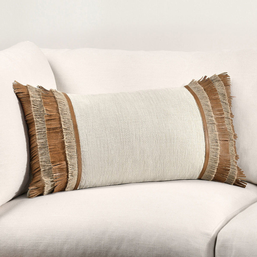 Timeless - TL Pottery Leather Pillow - Chestnut / Natural