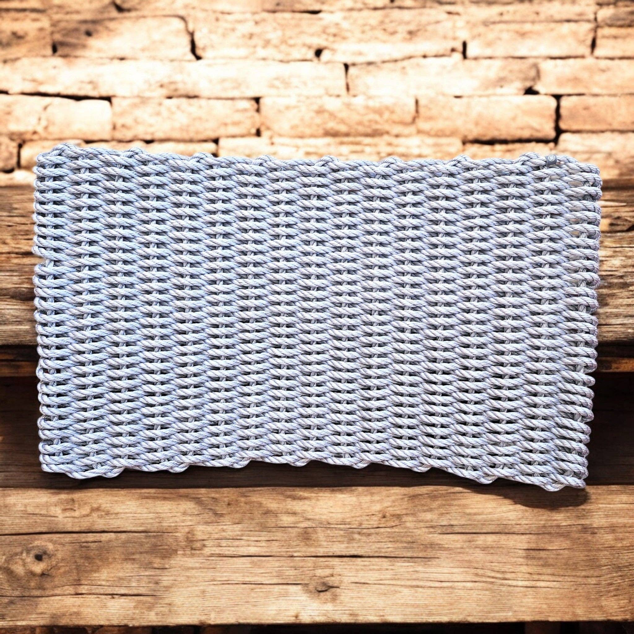 966 The "Original" Handcrafted Woven Maine Lobster Rope Door Mat, Solid Color Selections: Navy #805 / Small 18" x 30"