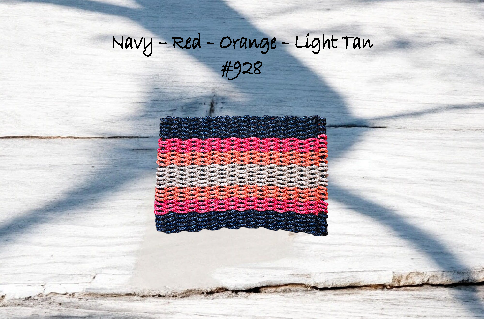 928 The "Original" Handcrafted Woven Maine Lobster Rope Door Mat: Small 18" x 30" #928