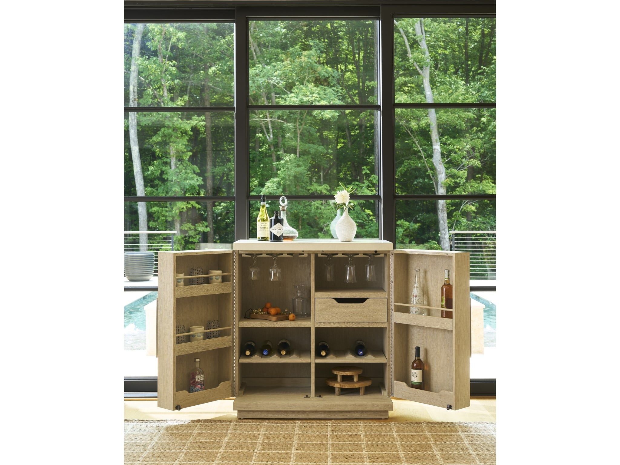 Oasis - Dockside Bar Cabinet - Beige / White