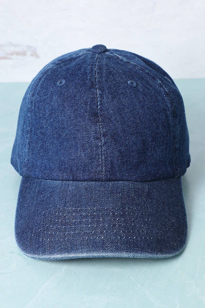 Plain Denim Cotton Baseball Cap Dad Hat