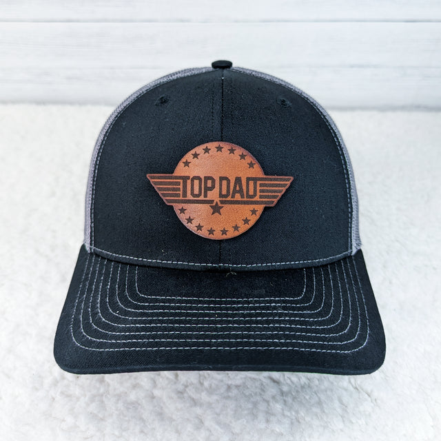 Top Dad Leather Hat Patch