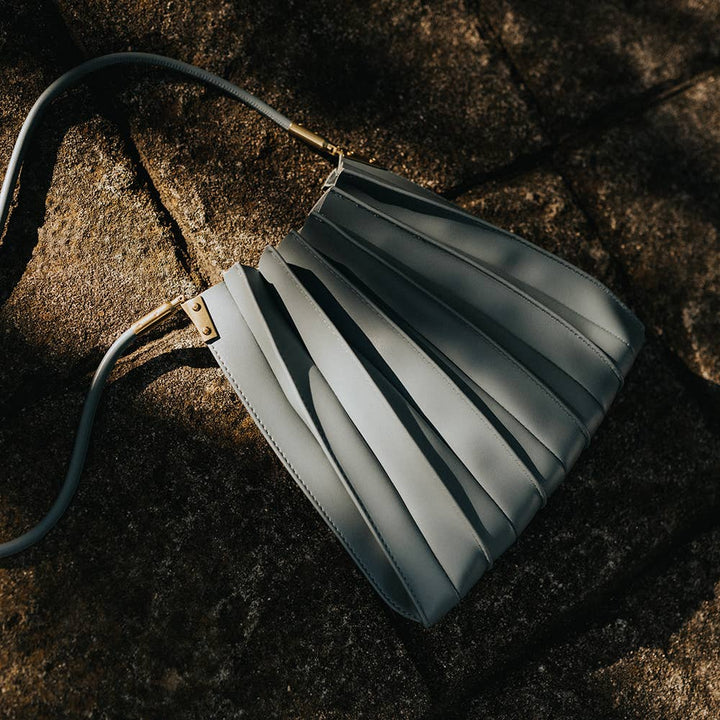 Carrie Slate Pleated Vegan Shoulder Bag Pre-Order 1/30