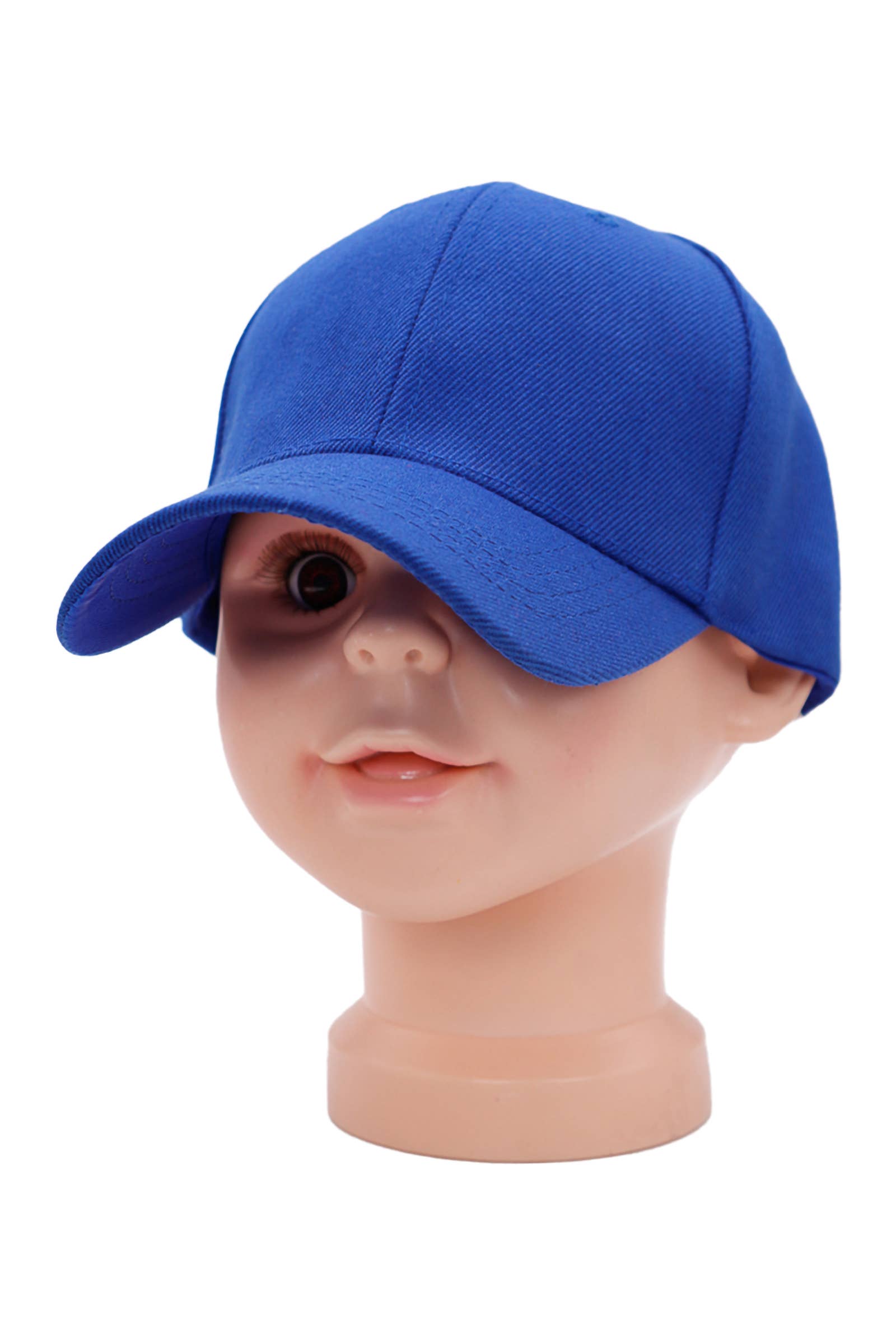 Kids Twill Acrylic Velcro Back Baseball Cap: White / One Size