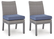 Half Moon Beach - Side Chair With Cushion (Set of 2) - Blue / Gray