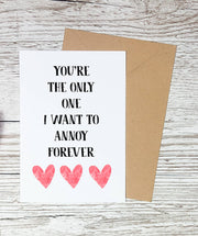 Funny Love Card, Valentine, Anniversary, Birthday Card