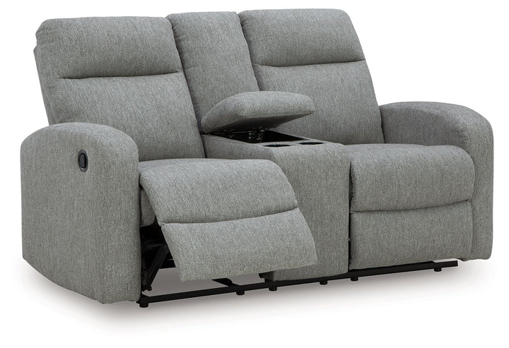 Gauntlet - Sterling - Double Recline Loveseat With Console