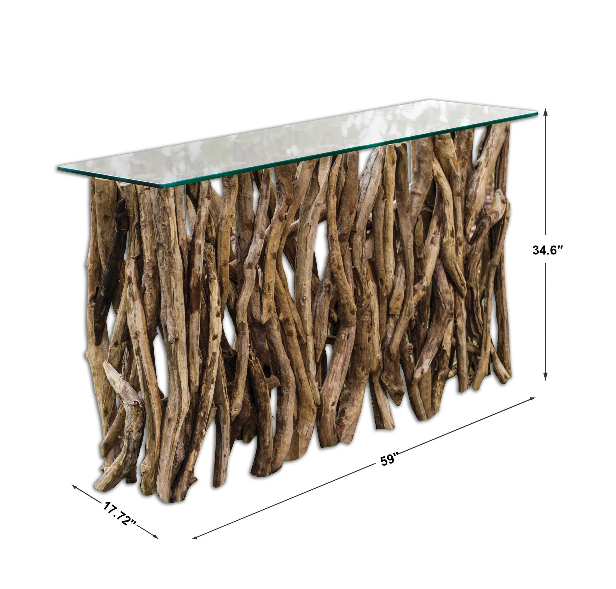 Teak Wood - Console - Light Brown