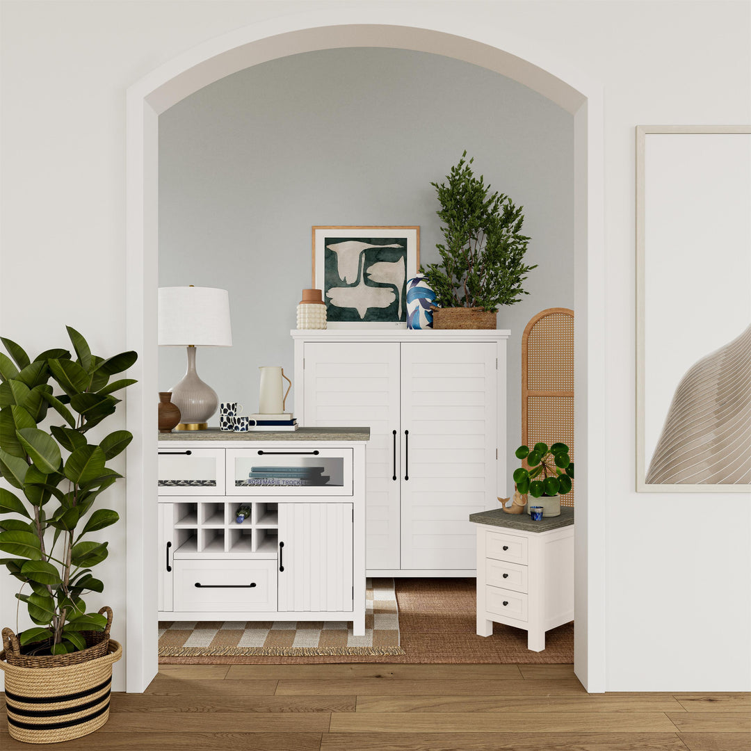 Cora - Chairside Table - Cloud / Fog
