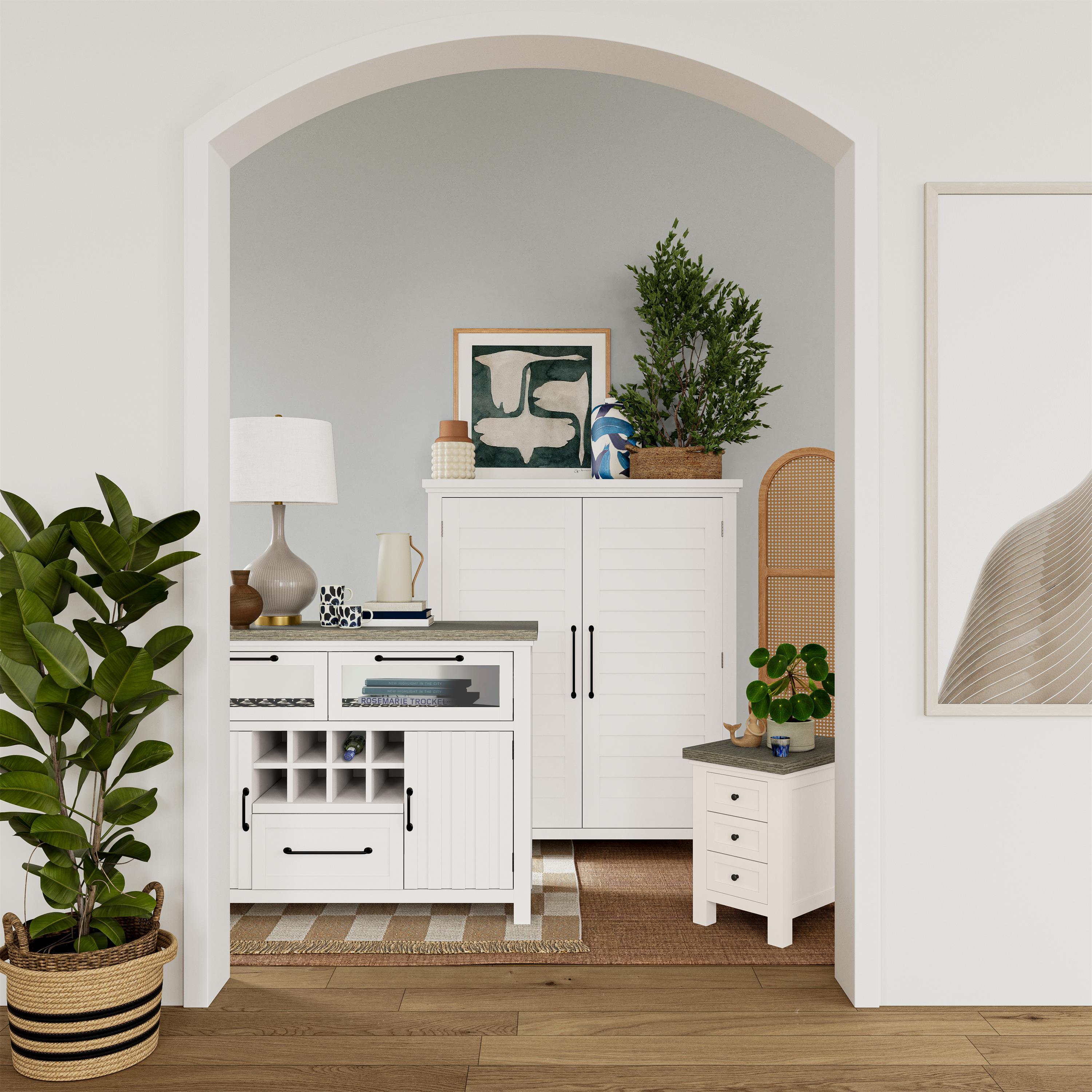 Cora - Chairside Table - Cloud / Fog