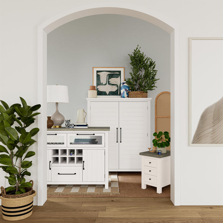Cora - Chairside Table - Cloud / Fog