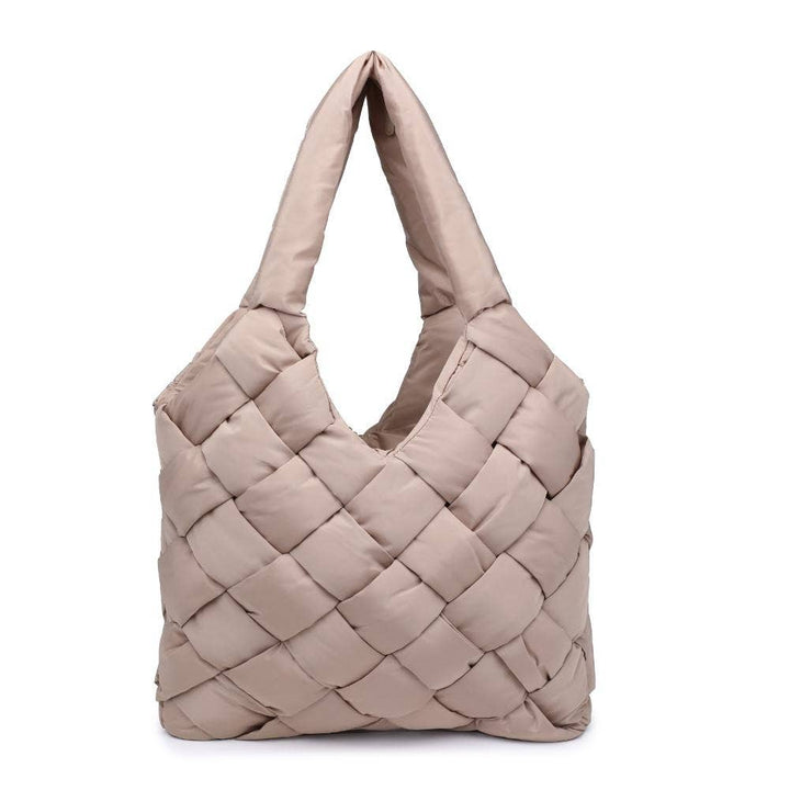 Illumine Woven Nylon Tote: Nude