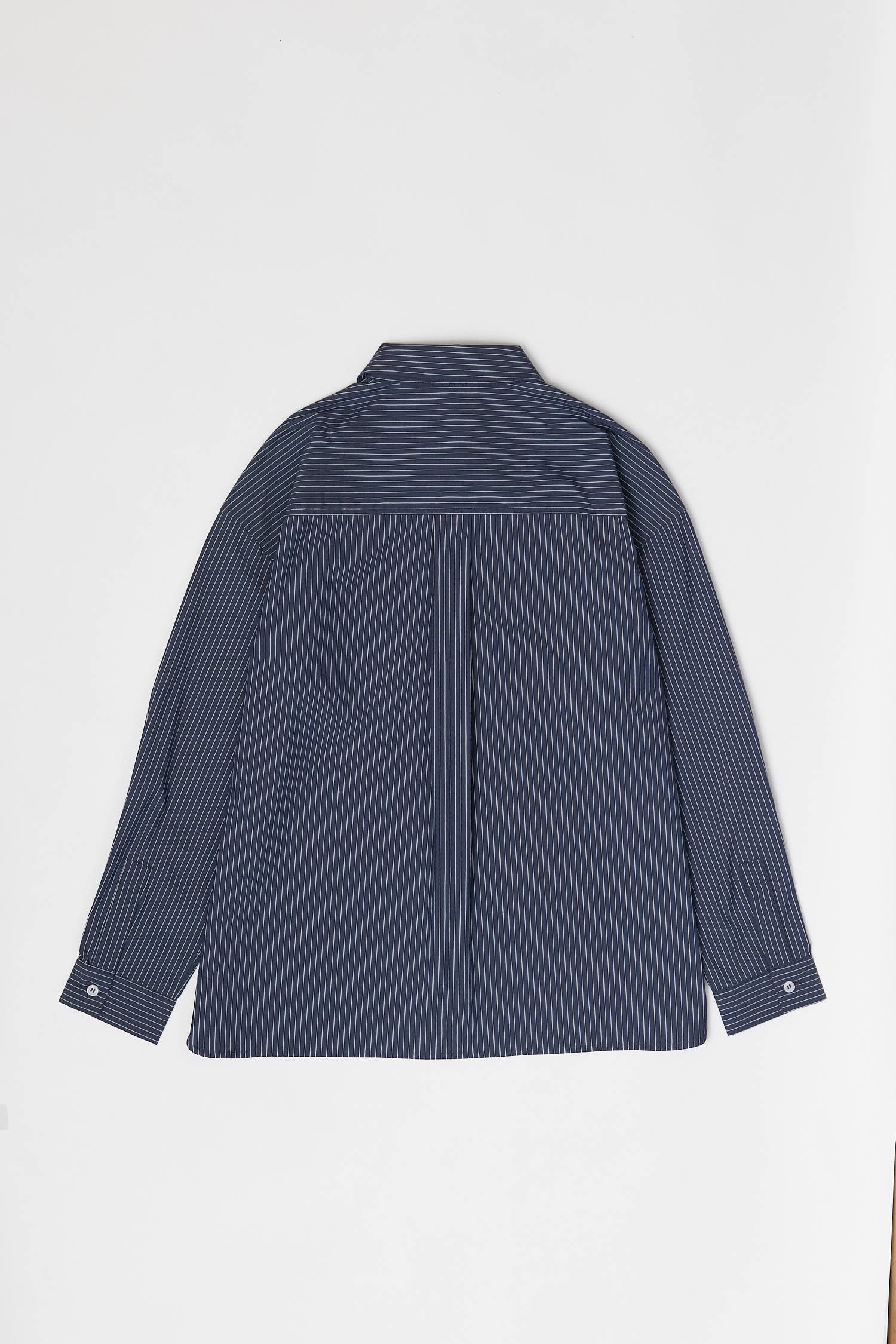 The Annalise Top | Pinstripe Button-Down Top: BLUE/WHITE / LARGE