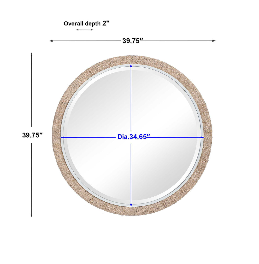 Carbet - Round Rope Mirror - Light Brown
