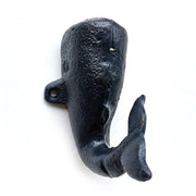 4" Whale Dark Blue Cast Iron Wall Hook