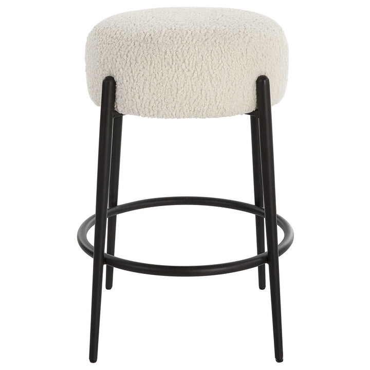 Arles - Plush Counter Stool - White