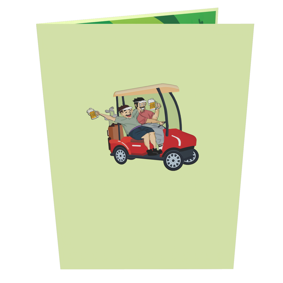 Drunk Golfers Inappropriate 3D Greeting Card
