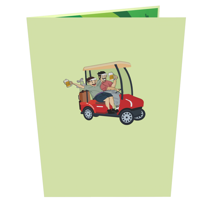 Drunk Golfers Inappropriate 3D Greeting Card