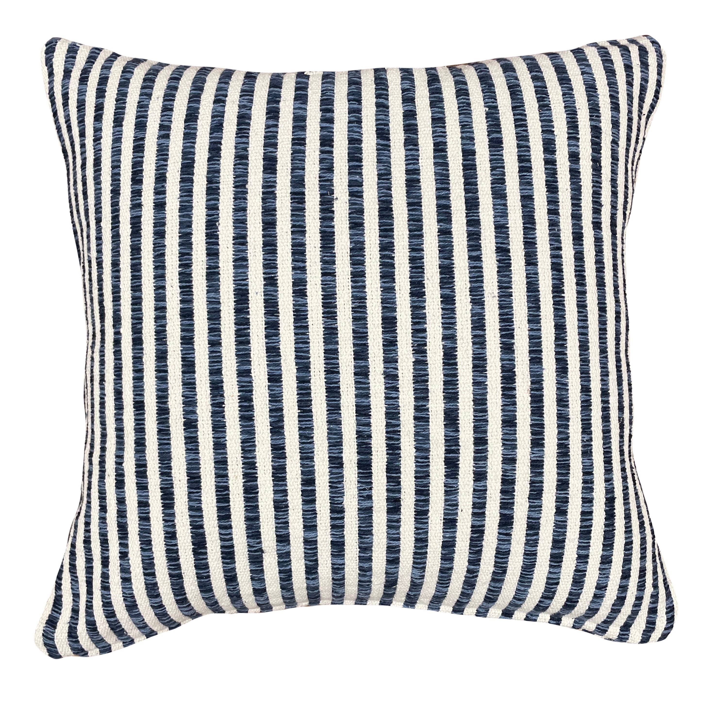 Metropolitan Striped Throw Pillow: Gray/Cream / Poly Filled