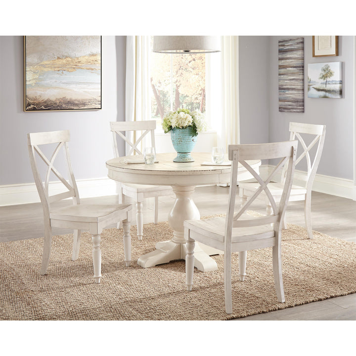 Aberdeen - X-Back Side Chair (Set of 2) - Weathered Worn White