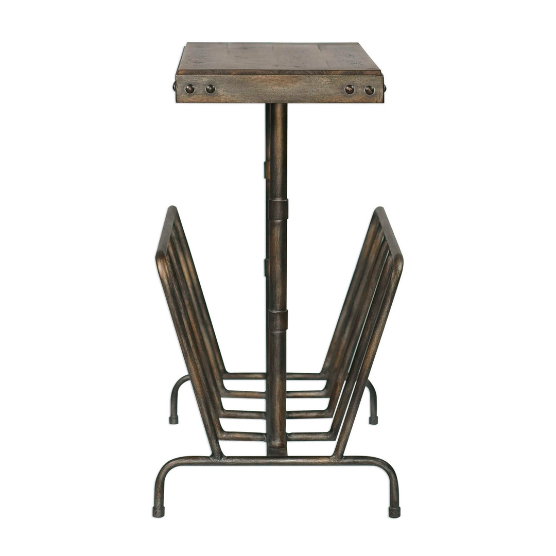 Sonora - Industrial Magazine Accent Table - Dark Brown