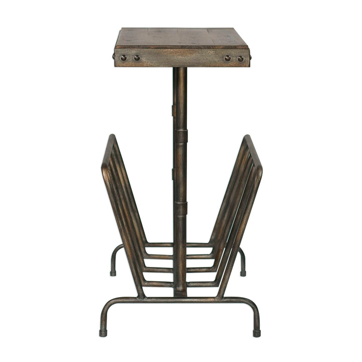 Sonora - Industrial Magazine Accent Table - Dark Brown