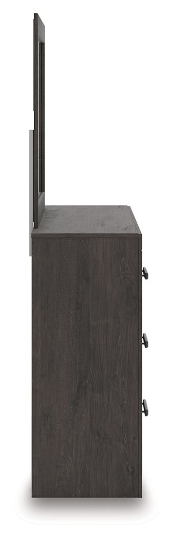 Prendonea - Dresser and Mirror - Charcoal
