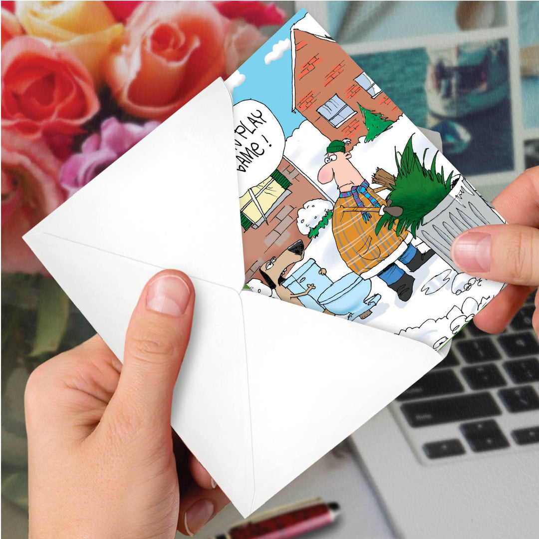 Single Christmas Card - Two can play this game New Year