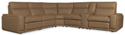 MS - Simone Six-Piece Power Reclining Sectional - Dark Brown