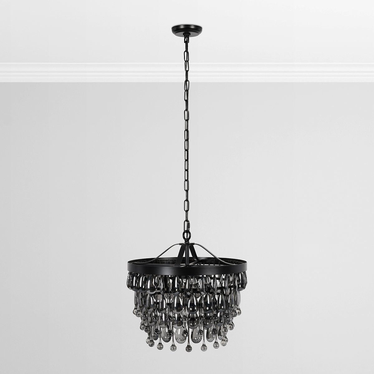 Renata - Glass Round Chandelier - Black