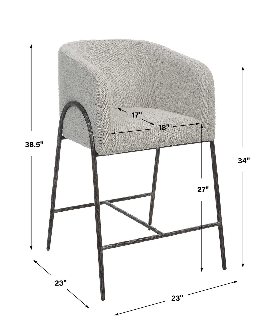 Jacobsen - Gray 27" Counter Stool