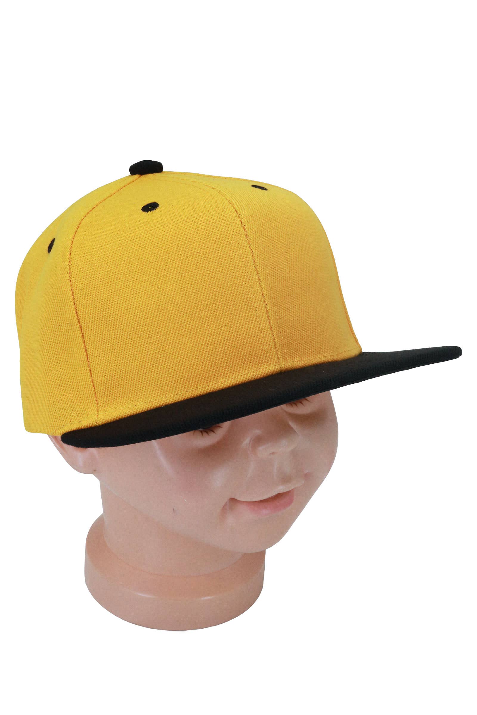 Kids Two Tone Blank Snapback Flat Brim Cap