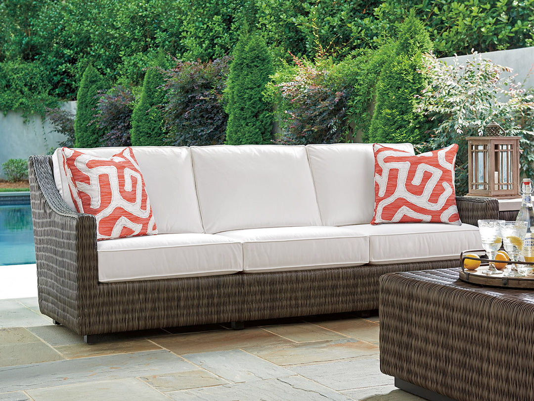 Cypress Point Ocean Terrace - Wicker Long Sofa - Dark Brown