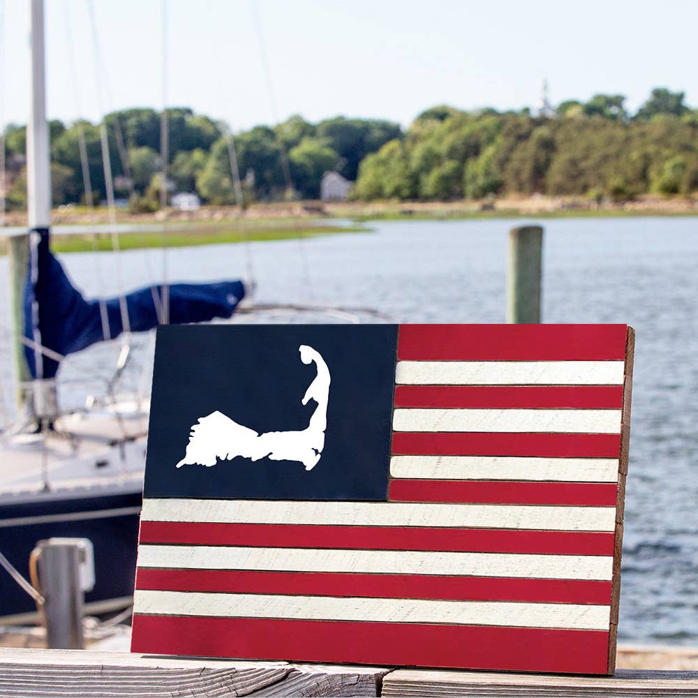 Cape Cod Wooden American Flag: Small