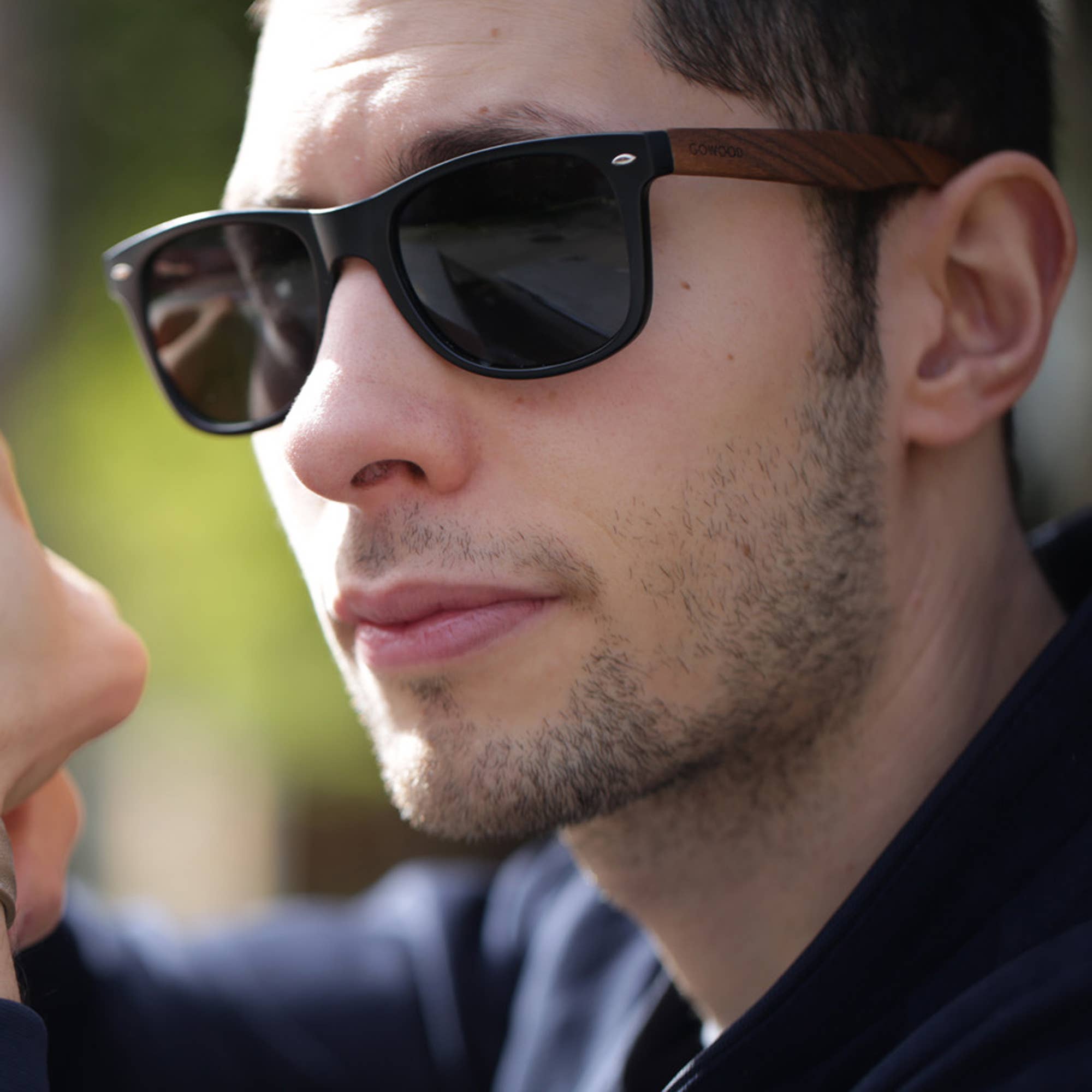Walnut Wood Sunglasses Inside a Zipper Case
