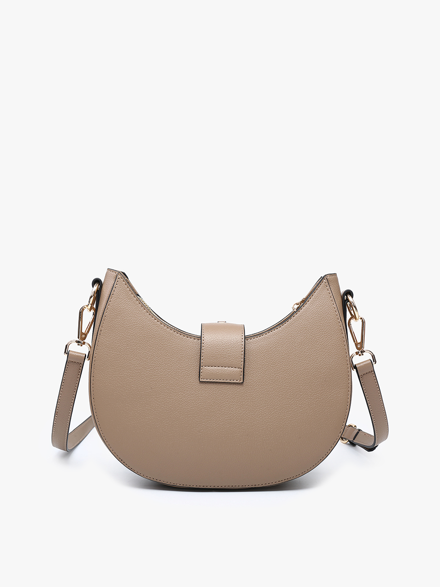 EH2450 Euphemia Half-Moon Crossbody w/ Metal Ring: Black