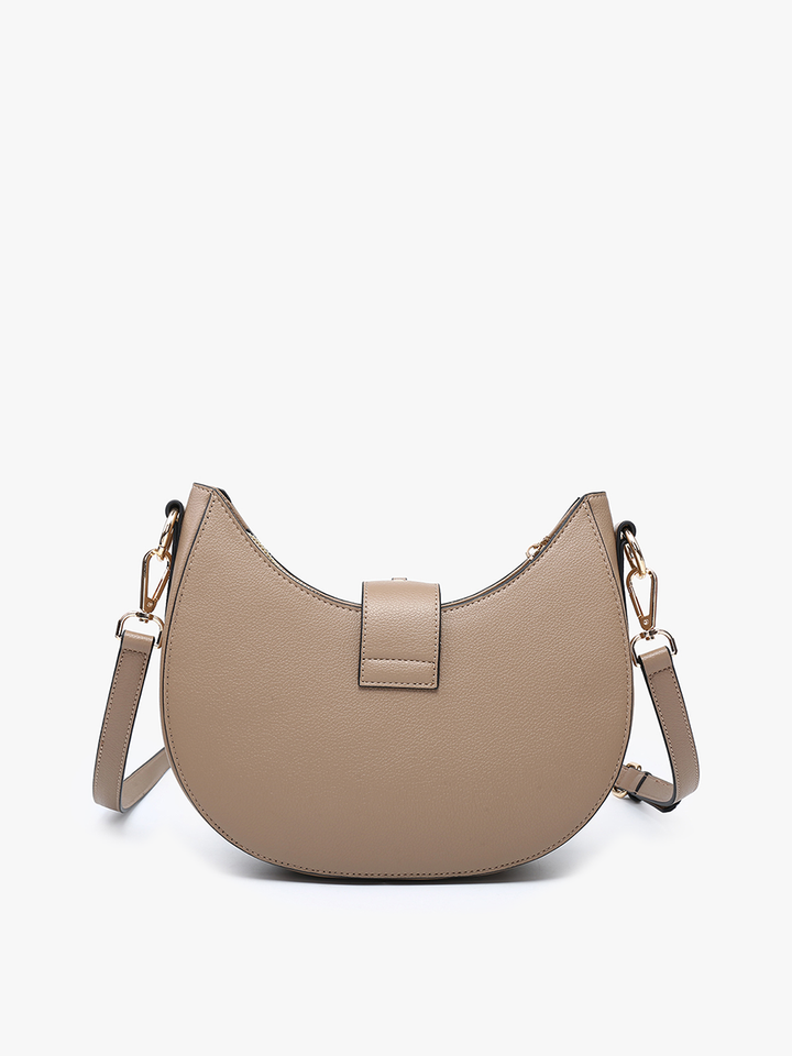 EH2450 Euphemia Half-Moon Crossbody w/ Metal Ring: Black