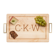 Maple Wood Cutting & Cheeseboard Rectangle | Gold Handles | Personalize | 18 x 12"