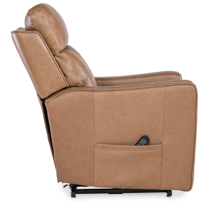 Thyme - Power Recliner With Power Headrest, Lumbar, and Lift - Light Brown