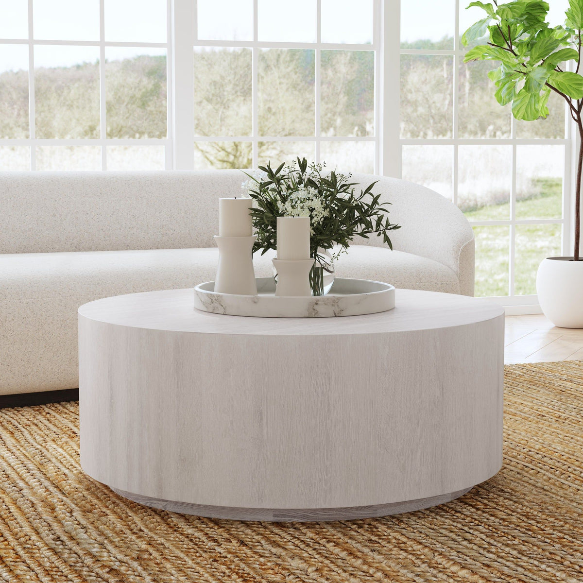 Layne - Round Coffee Table With Casters
