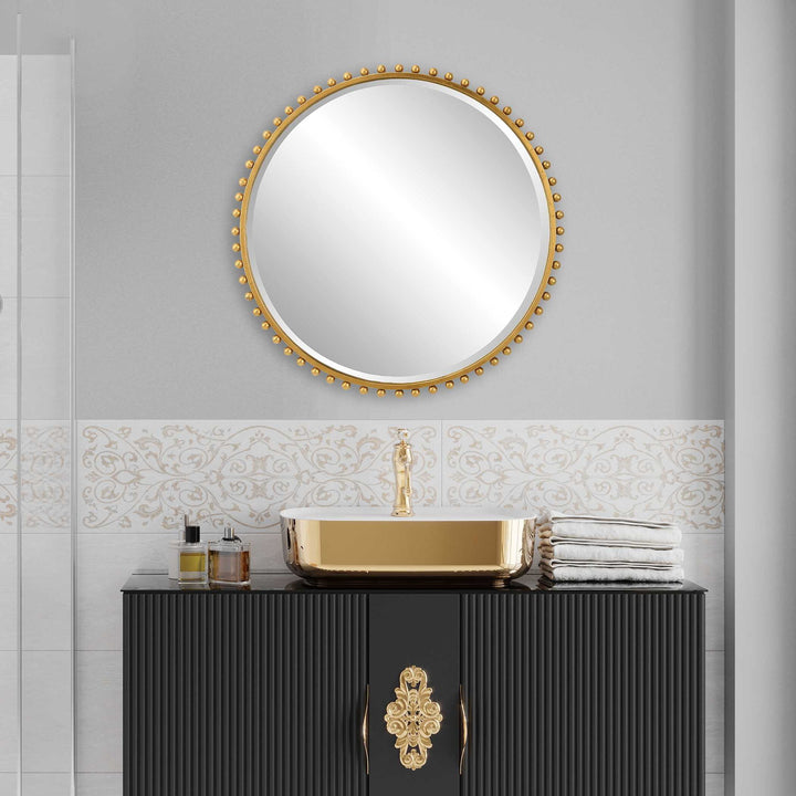 Taza - Round Mirror - Gold