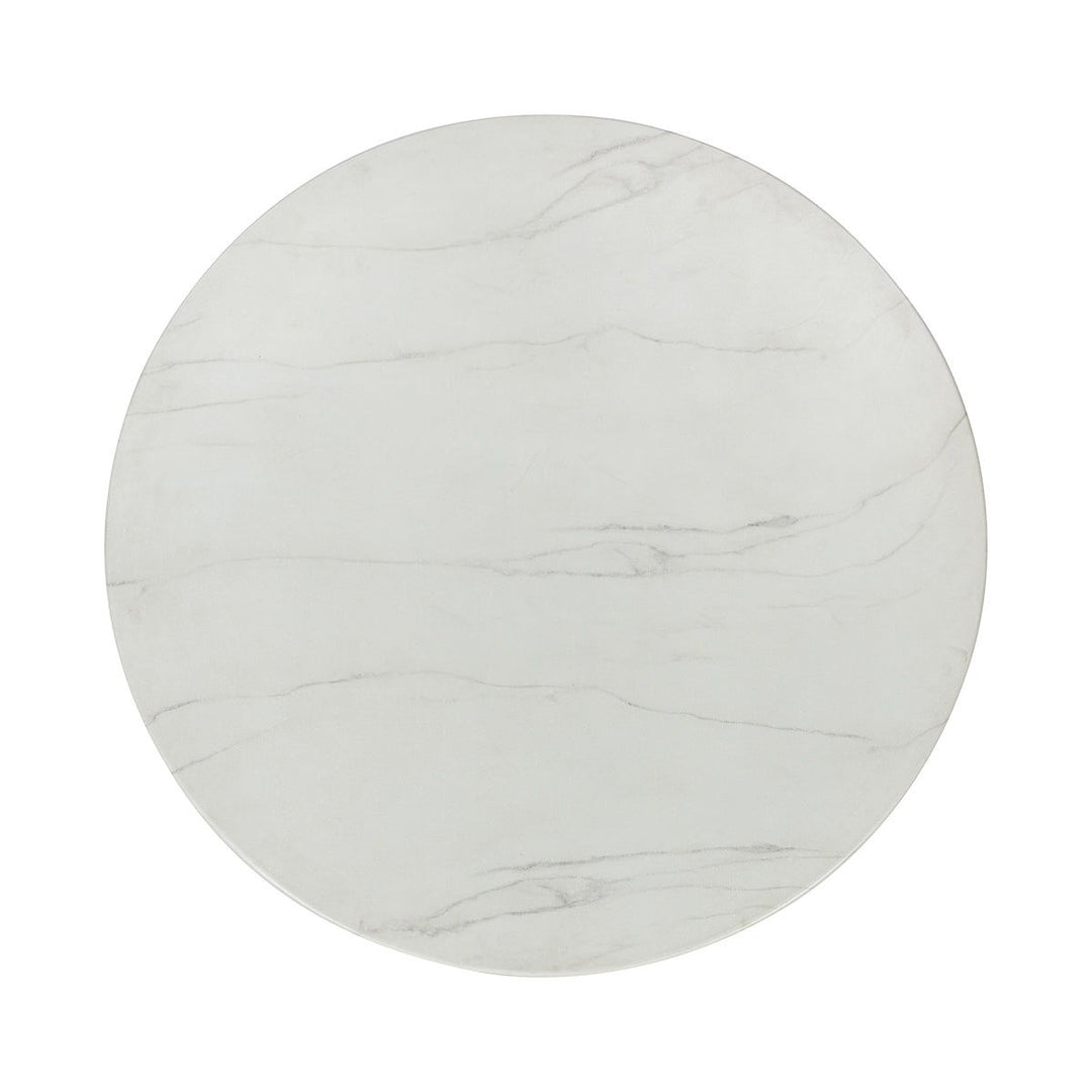 Caspia - 47" Outdoor Round Dining Table - White / Dark Gray