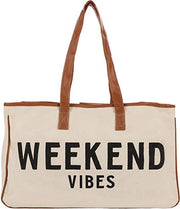 Large Cotton Tote Bag - Weekend Vibes